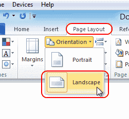 change orientation of one page in word 2013