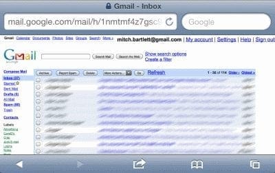 Desktop version of Gmail on iOS