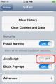 JavaScript setting in iOS