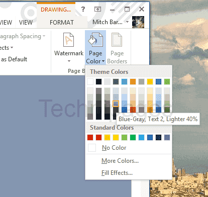 Word 2016 How To Set Background Technipages