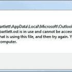 Outlook: Solve "The file username.ost is in use and cannot be accessed" Error