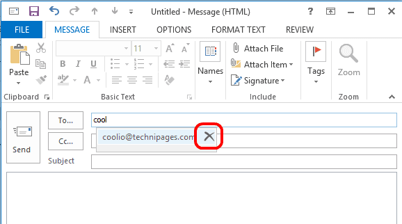 Outlook 2013 delete single email address from AutoComplete