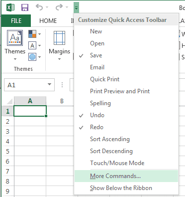 adding a reset button in excel 2010