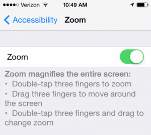 iPhone Zoom feature