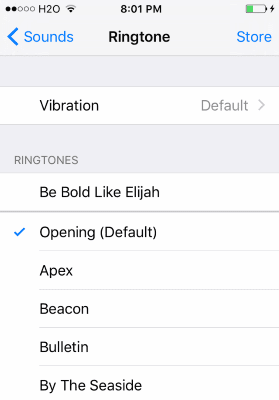 iOS Select Ringtone