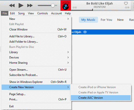 iTunes 12 Create AAC Version