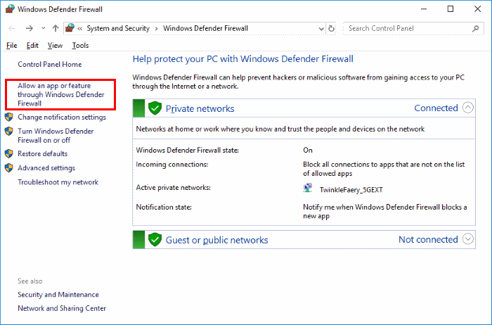 can-t turn on windows defender windows 10