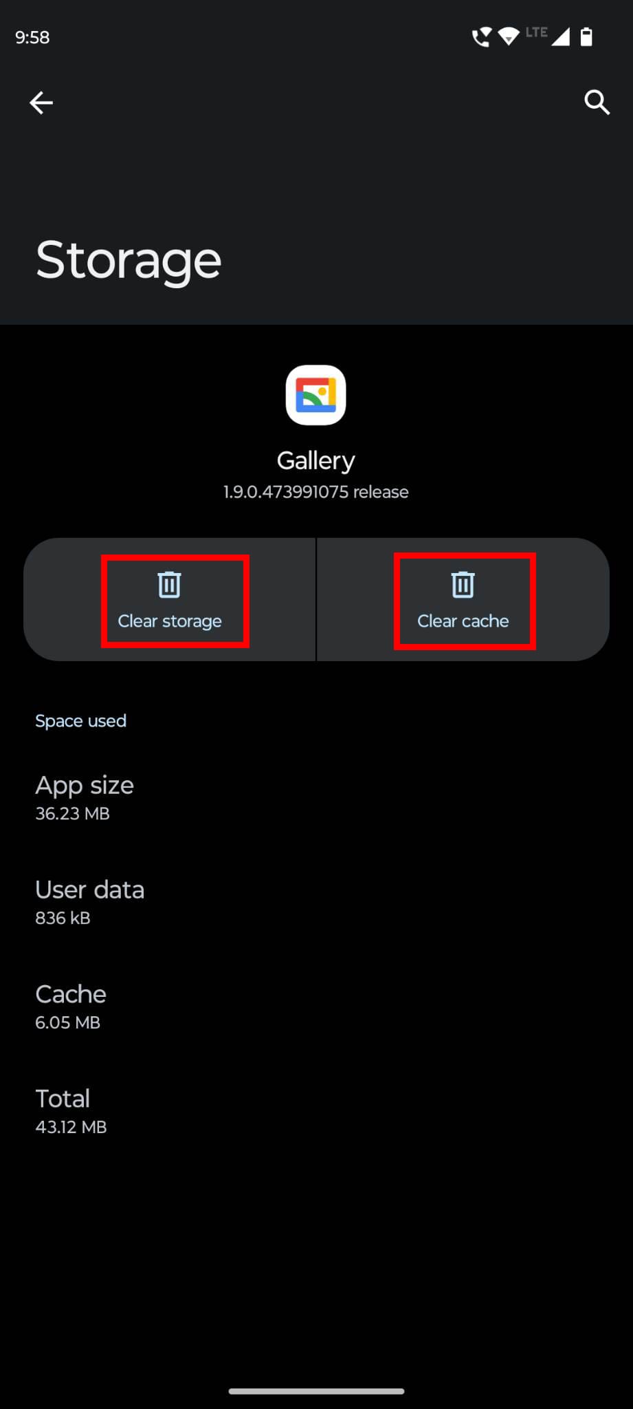 Clear cache and app data to fix Can’t Delete Photos from Android Gallery