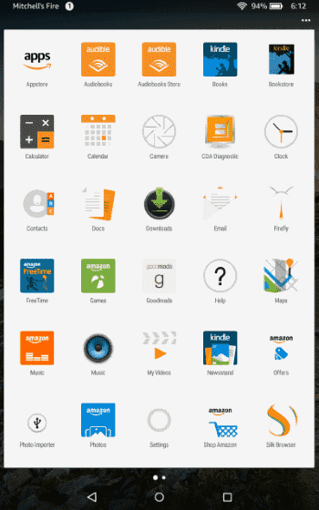 change default launcher kindle fire widgets