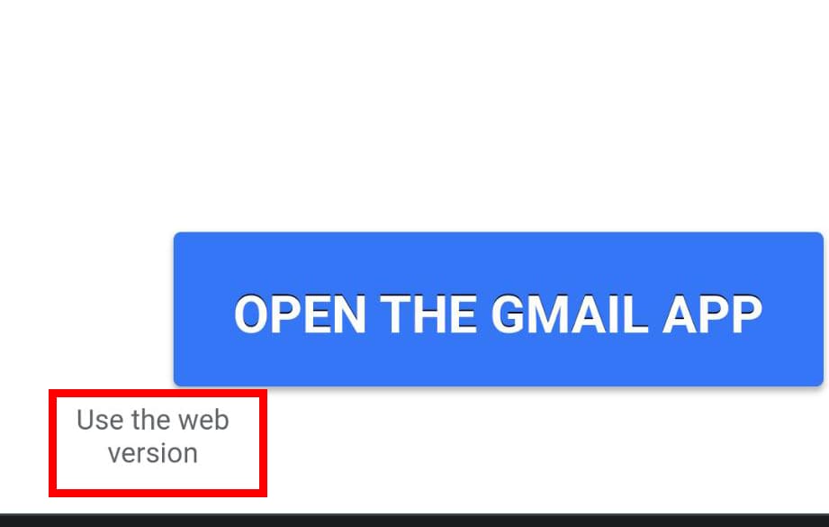 Use web version of Gmail prompt