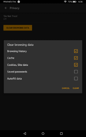 Kindle Fire Clear Browser Cache History Or Cookies Technipages