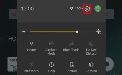 The Settings icon on Amazon Fire