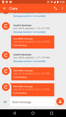 android message stuck downloading