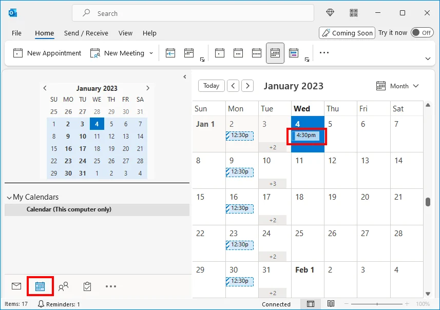 Outlook 365 Calendar