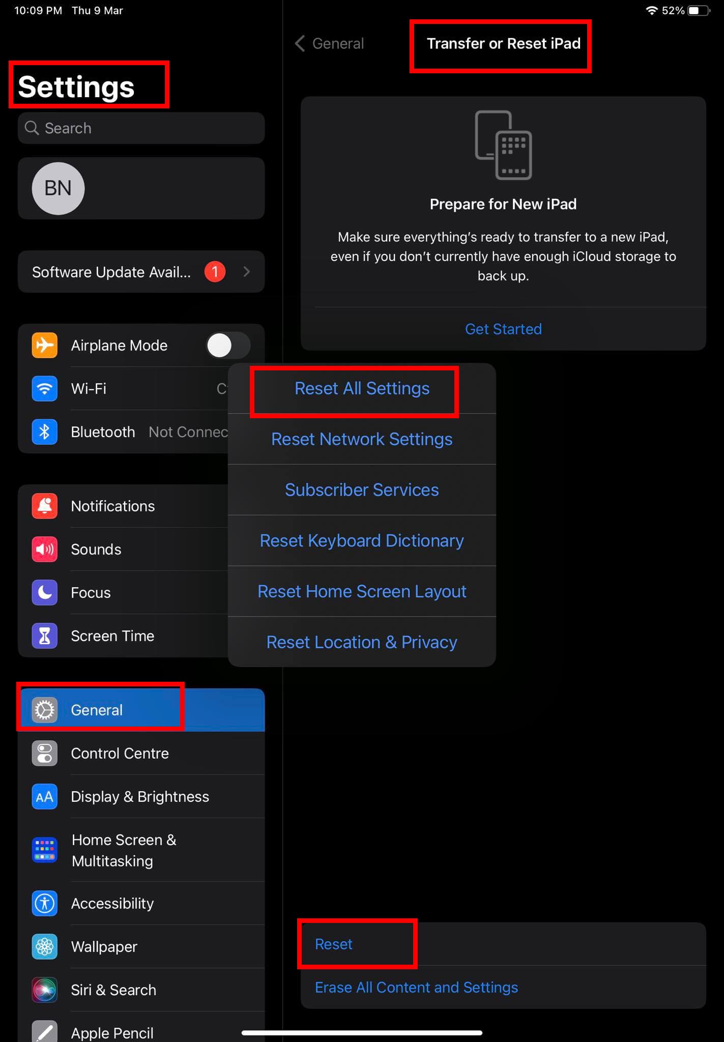 Find how to reset all settings on iPhone iPad