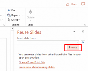 PowerPoint 365: Import Slides from Another Presentation