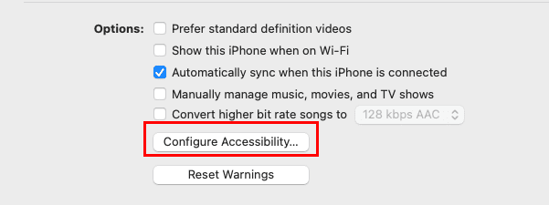 Configure Accessibility on Finder