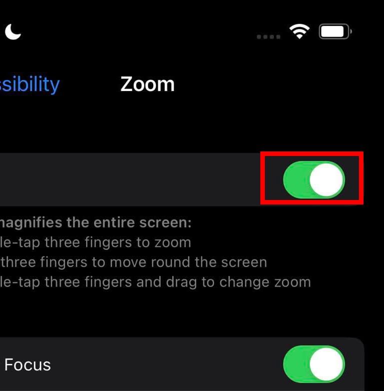 How to use three finger swipe to disable Zoom