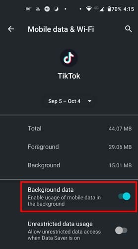 Enable or Disable Background Data