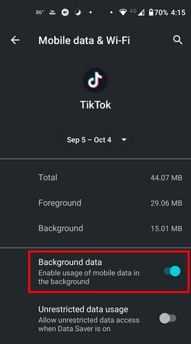 Enable or Disable Background Data