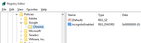 Chrome Disable Incognito Mode