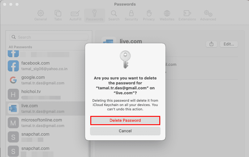 Discover how to delete saved passwords on Safari for Mac