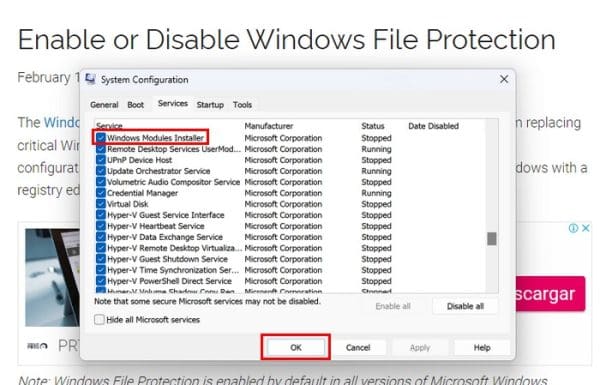 Enable or Disable Windows File Protection - Technipages