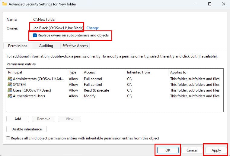 Resolve The directory is not empty by editing user permission
