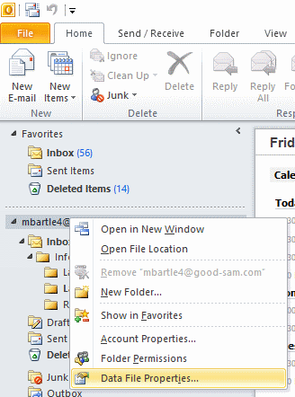 how to increase font size in outlook inbox