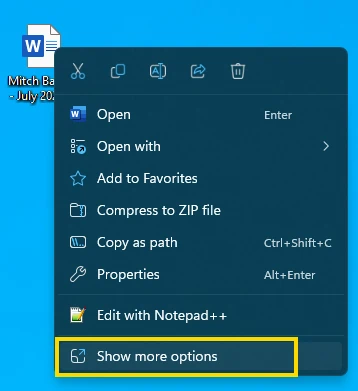 Win11 Show More Options