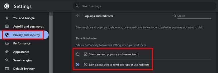 Enable/Disable Pop-up Blocker