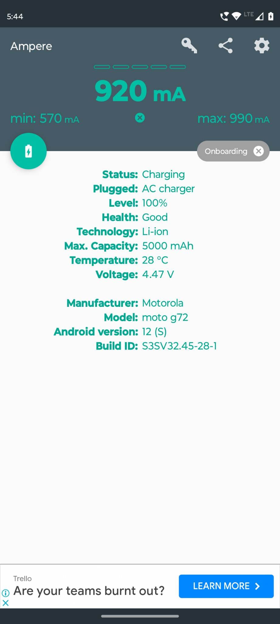 Charging phone with Moto 33 watt charger