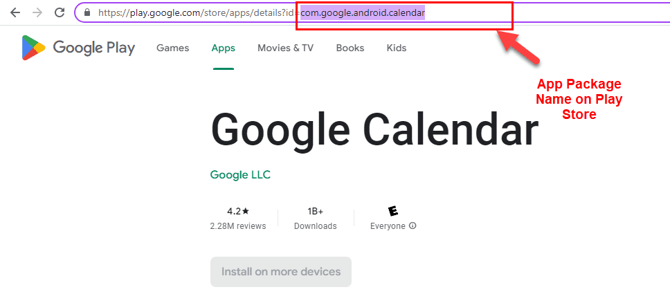 How to find app package name