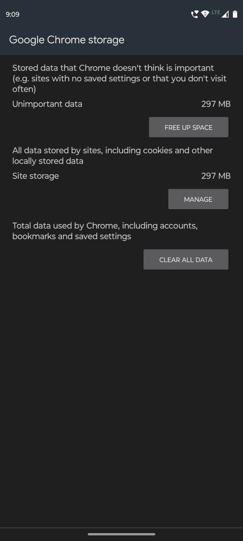 Find the Clear All Data on Chrome App in Settings
