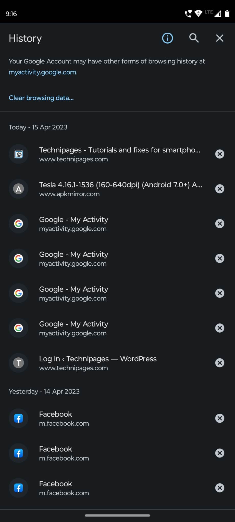 My Google Activity