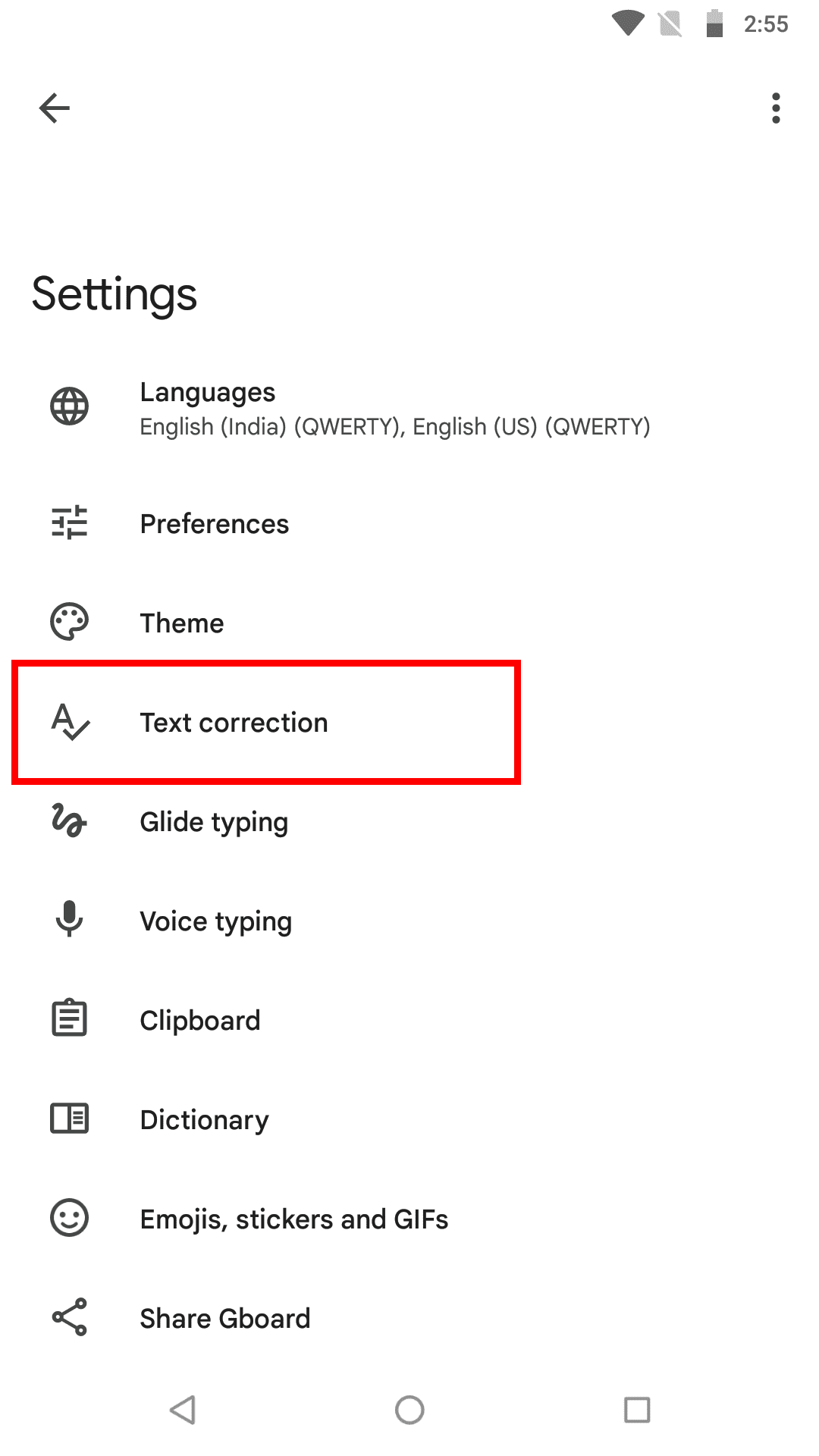 Tap gear icon to access Gboard settings