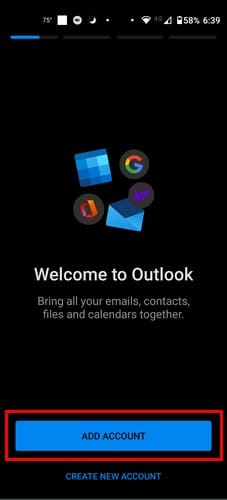Add Gmail account Outlook Android