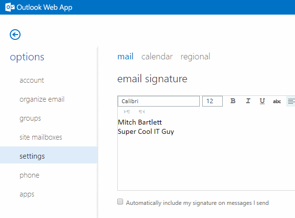 OWA Email Signature