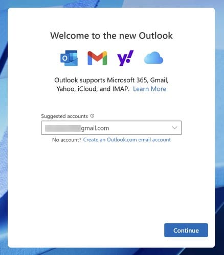 Connetti Outlook 2023 a Gmail