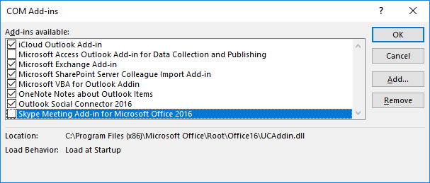 disable com add ins outlook 2013