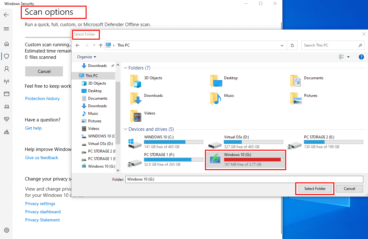 How to manually scan thumb drive on Windows 11