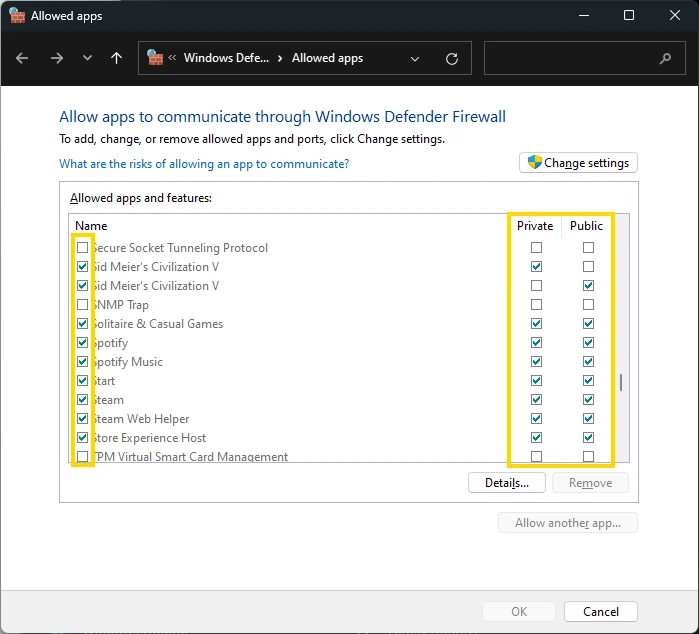 Windows 11 Allow or Disallow Apps on Firewall