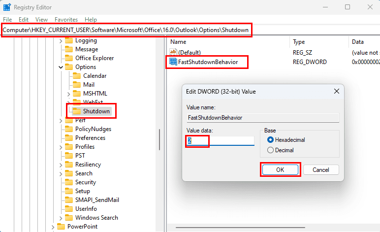 How to do a Global logging on or off using Registry Editor