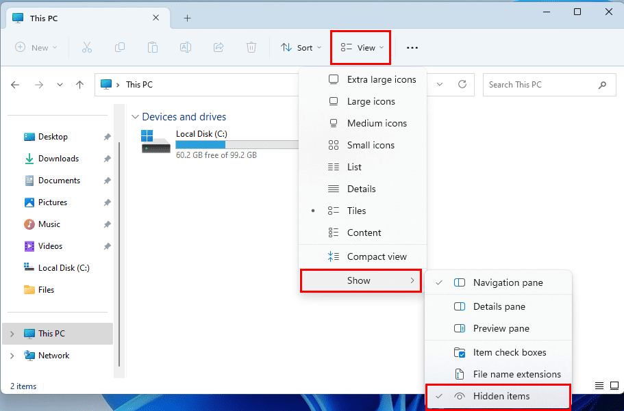 How to enable hidden files on Windows 11