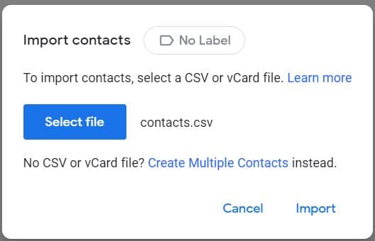 Click on Import button in Gmail