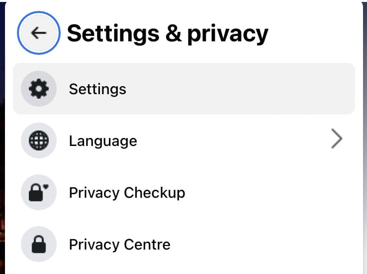Click on the tab for Facebook Privacy Center