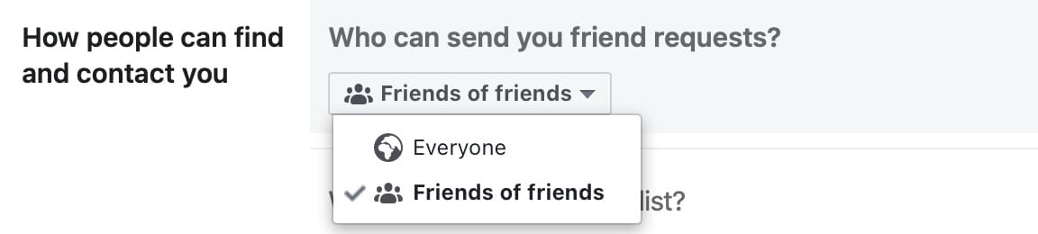 Choose FB Friend Request Changes Screenshot