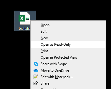 Excel Open as Read Only