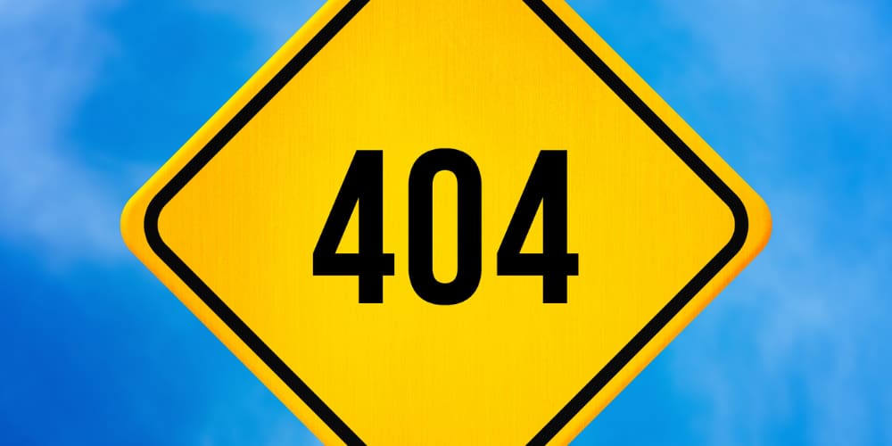 A graphical representation of the 404 error