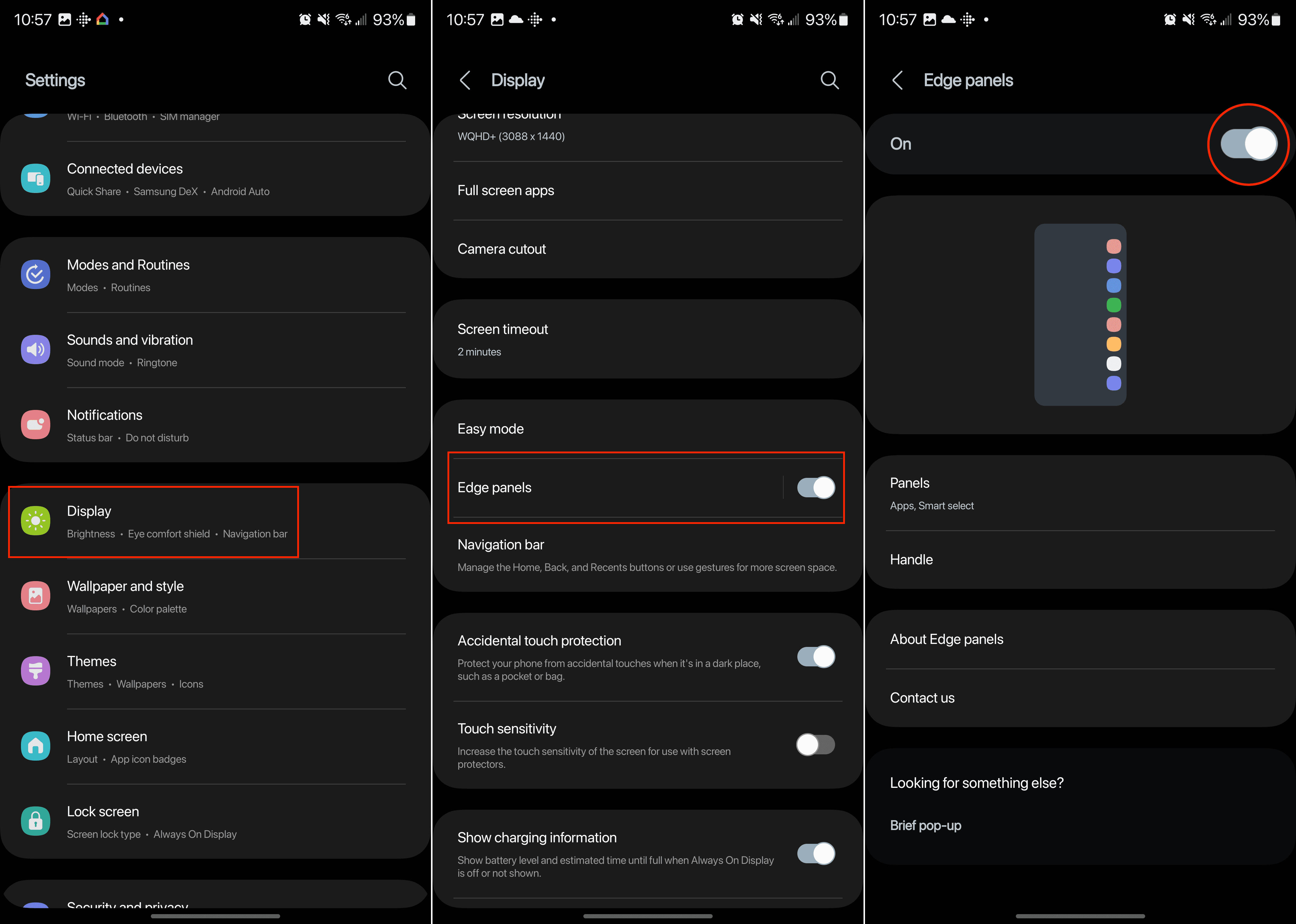 Como ativar a tela dividida ou várias janelas no Galaxy S23 - Painel de Edable Edge